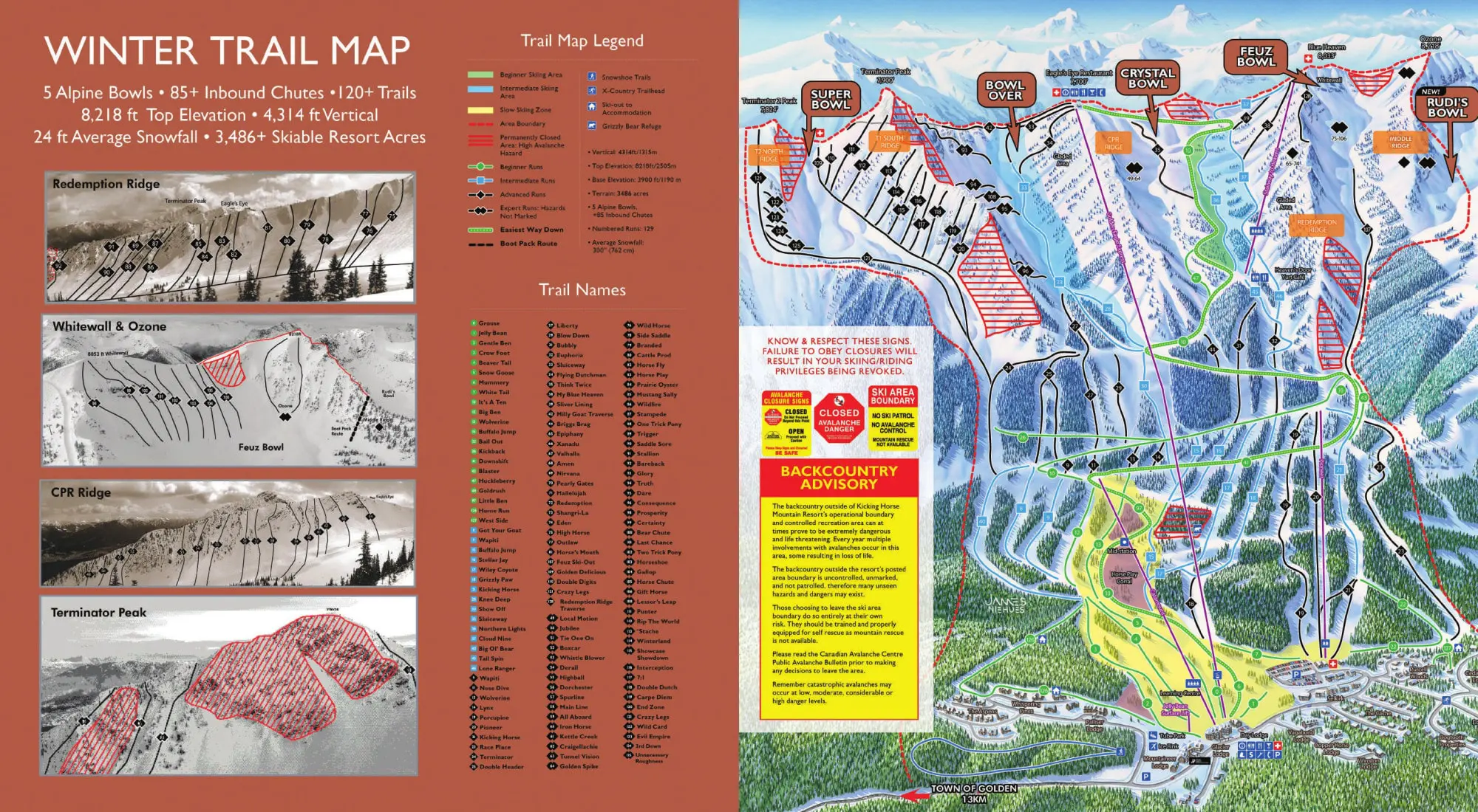 Kicking Horse Ski Trail Map 2019