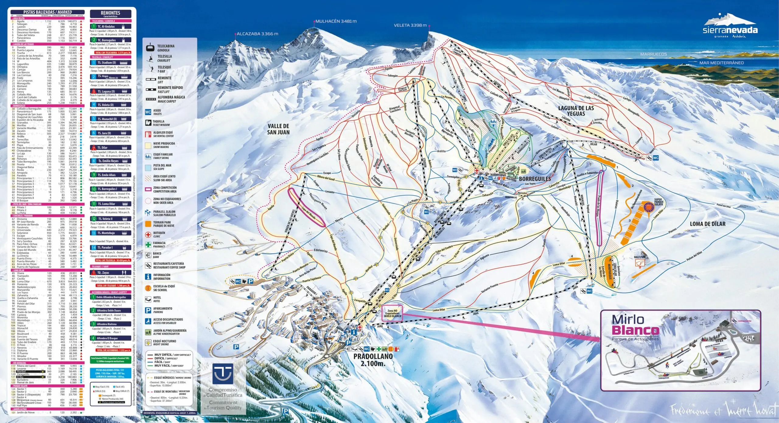 Sierra Nevada Ski pistekort scaled