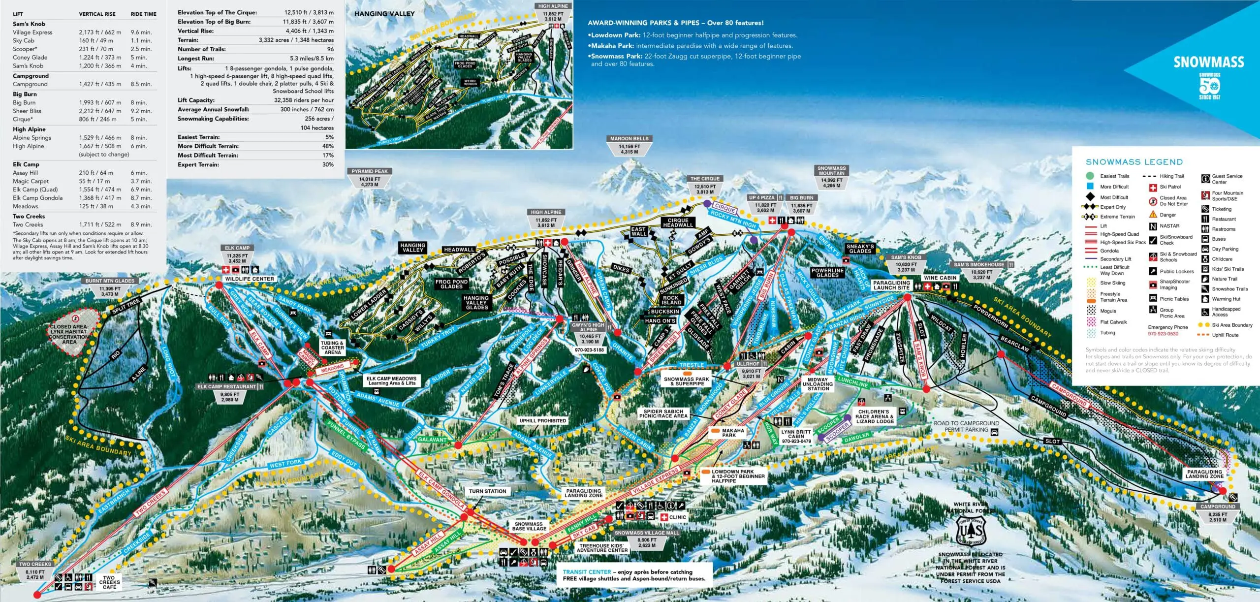 Aspen Snowmass Ski Trail Map 2018 scaled