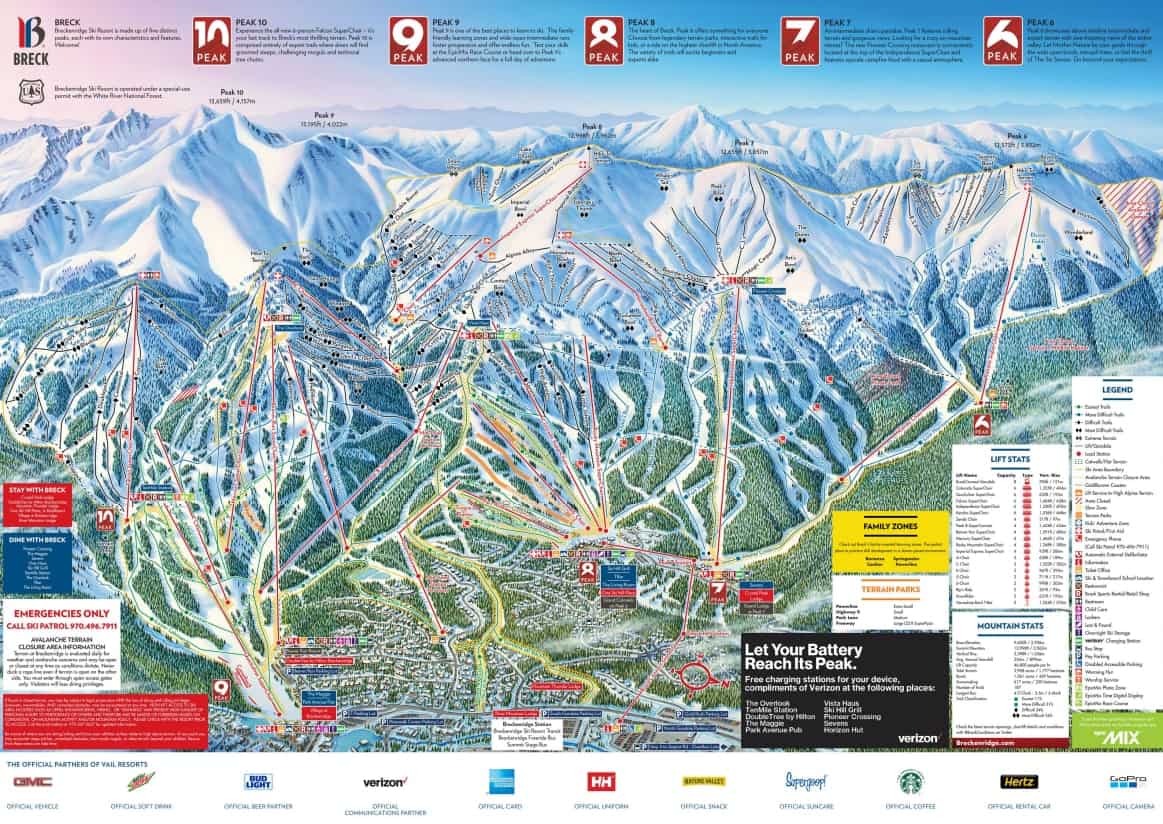 USA – Breckenridge Pistekort USA - Breckenridge Pistekort