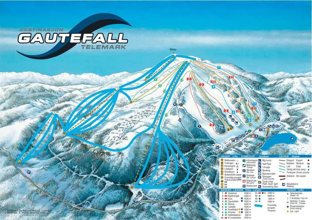Gautefall pistekort