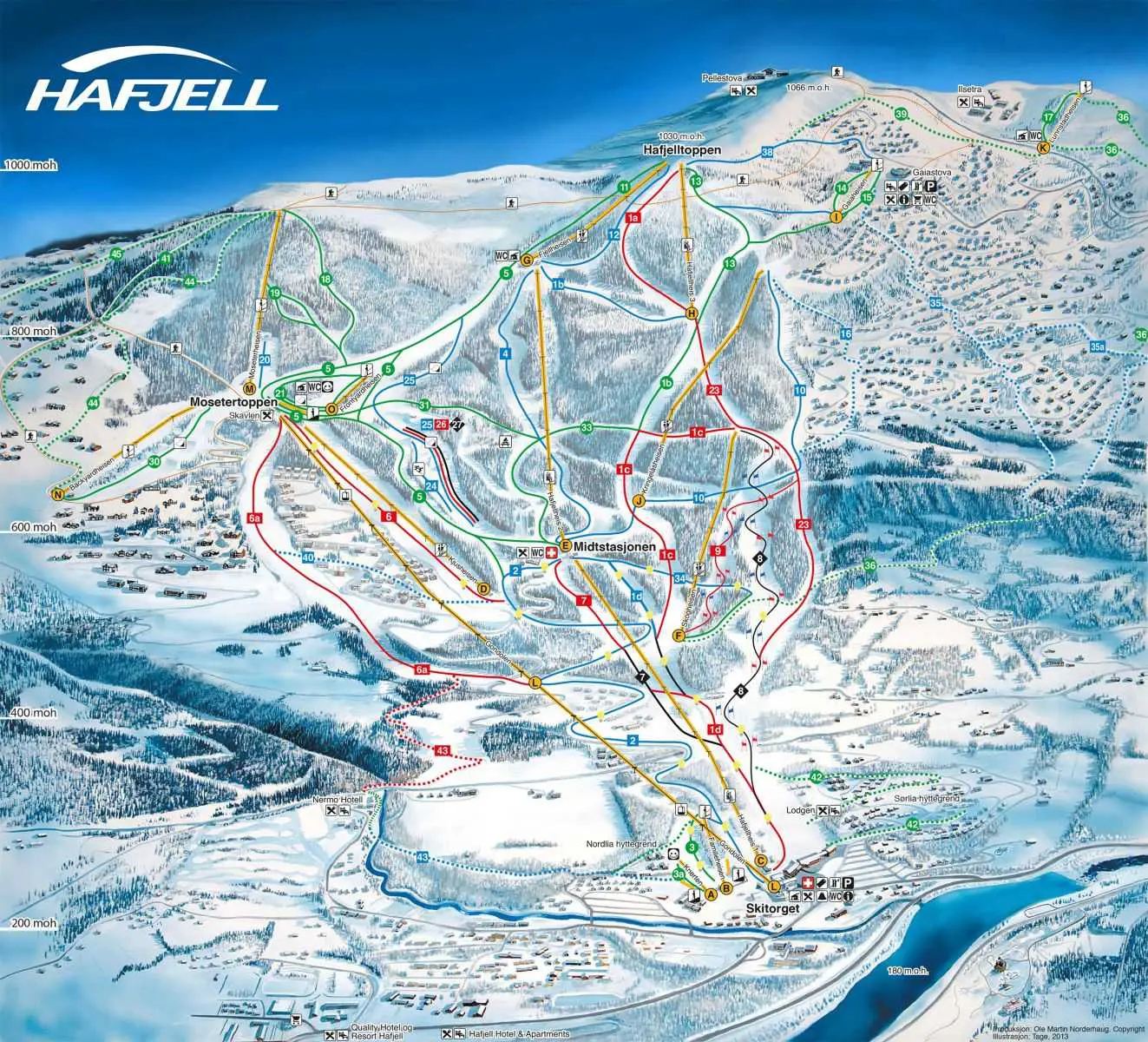 Norge - Hafjell Pistekort