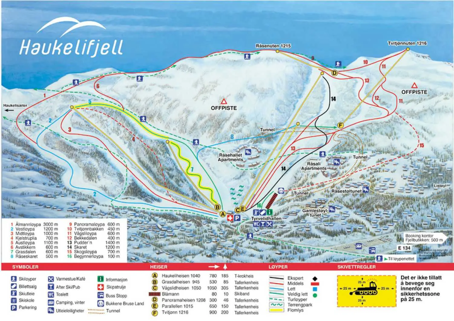 Norge Haukelifjell pistekort