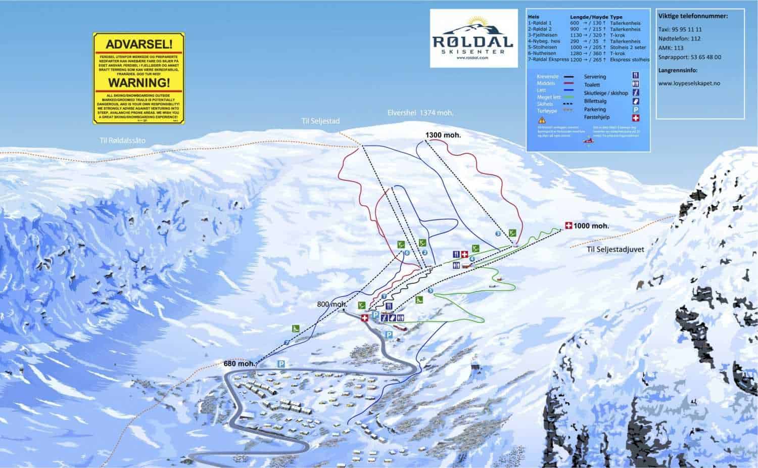 Norge Røldal pistekort
