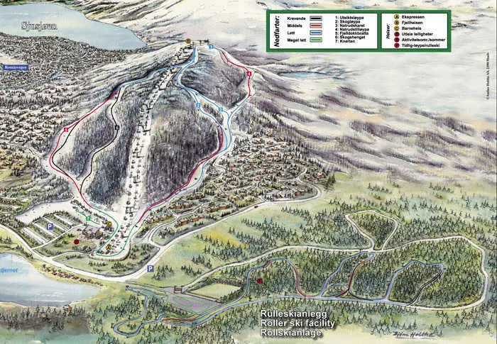 Norge Sjusjøen pistekort