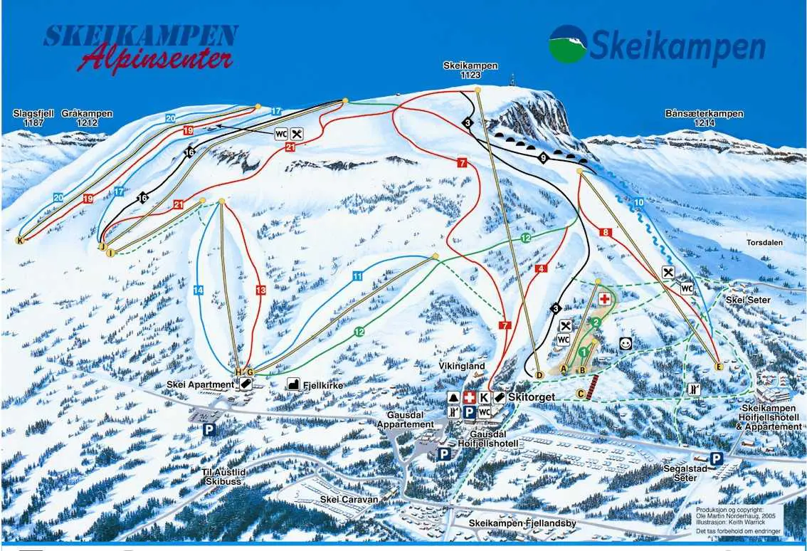 Norge Skeikampen pistekort