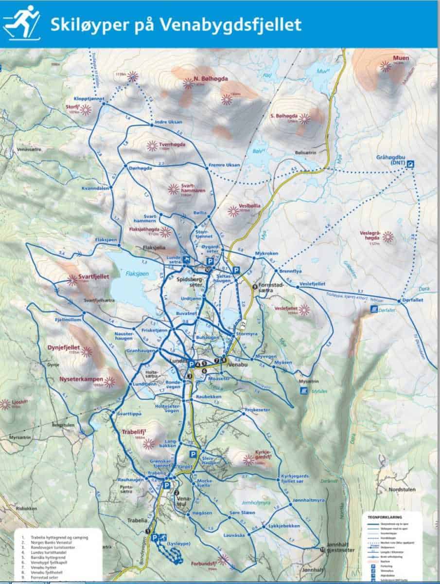 Norge Spidsbergseter pistekort