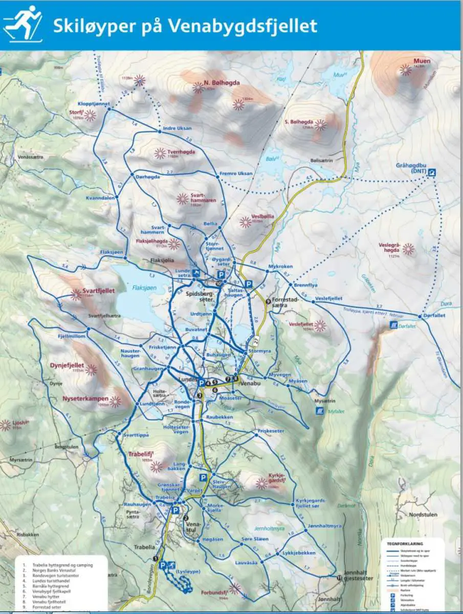 Norge Spidsbergseter pistekort