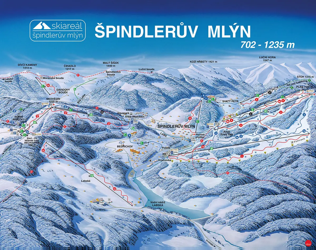 Špindlerův Mlýn Ski Trail Map Spindleruv Mlyn Ski Trail Map 2018