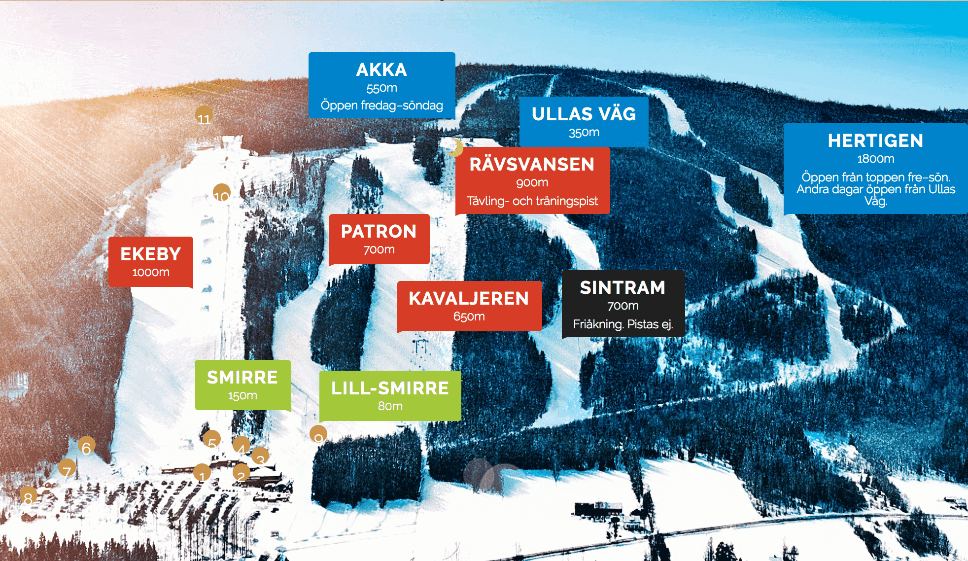 Sverige Ski Sunne Pistekort
