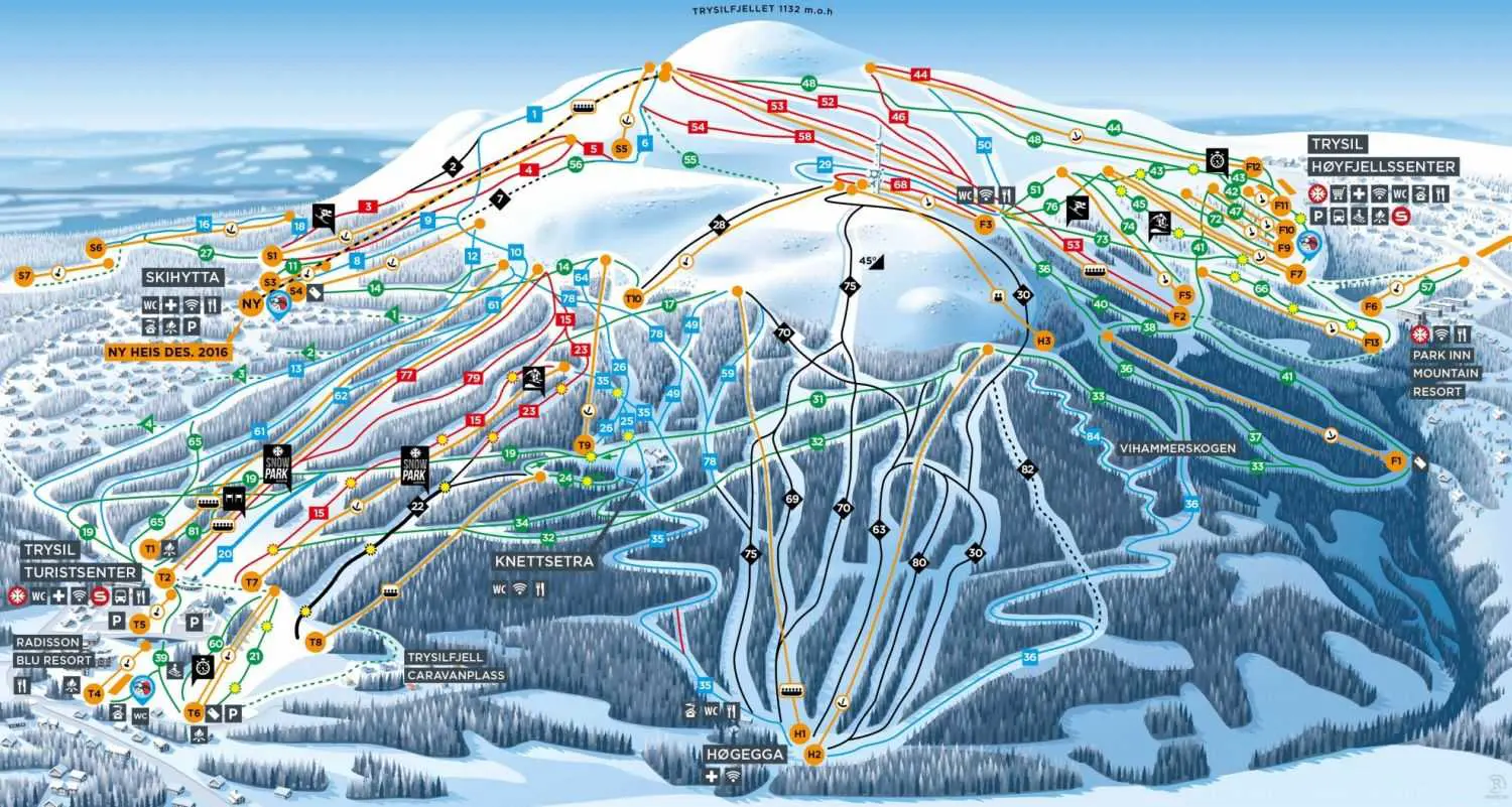 Norge Trysil pistekort