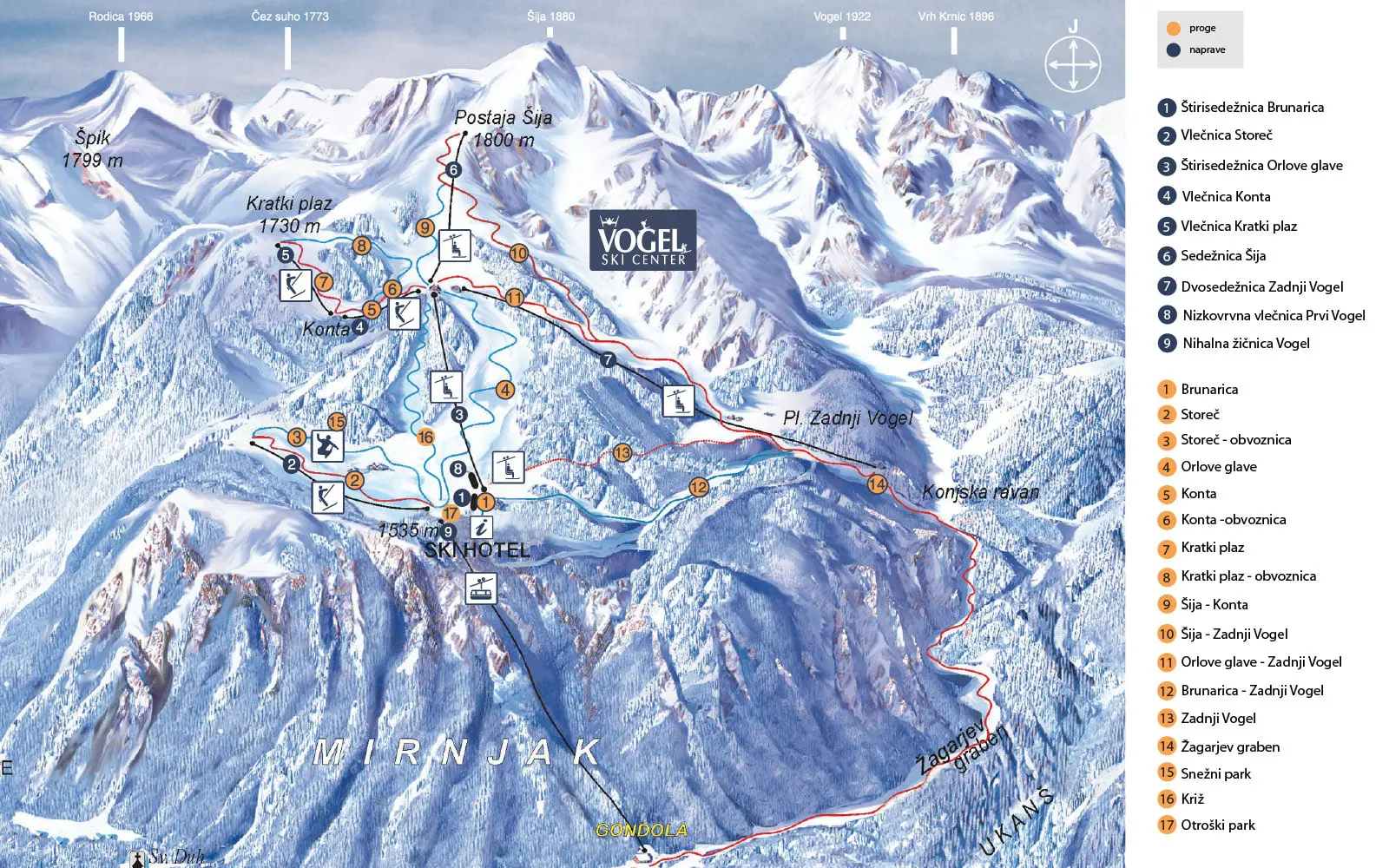 Vogel Ski Trail Map 2019