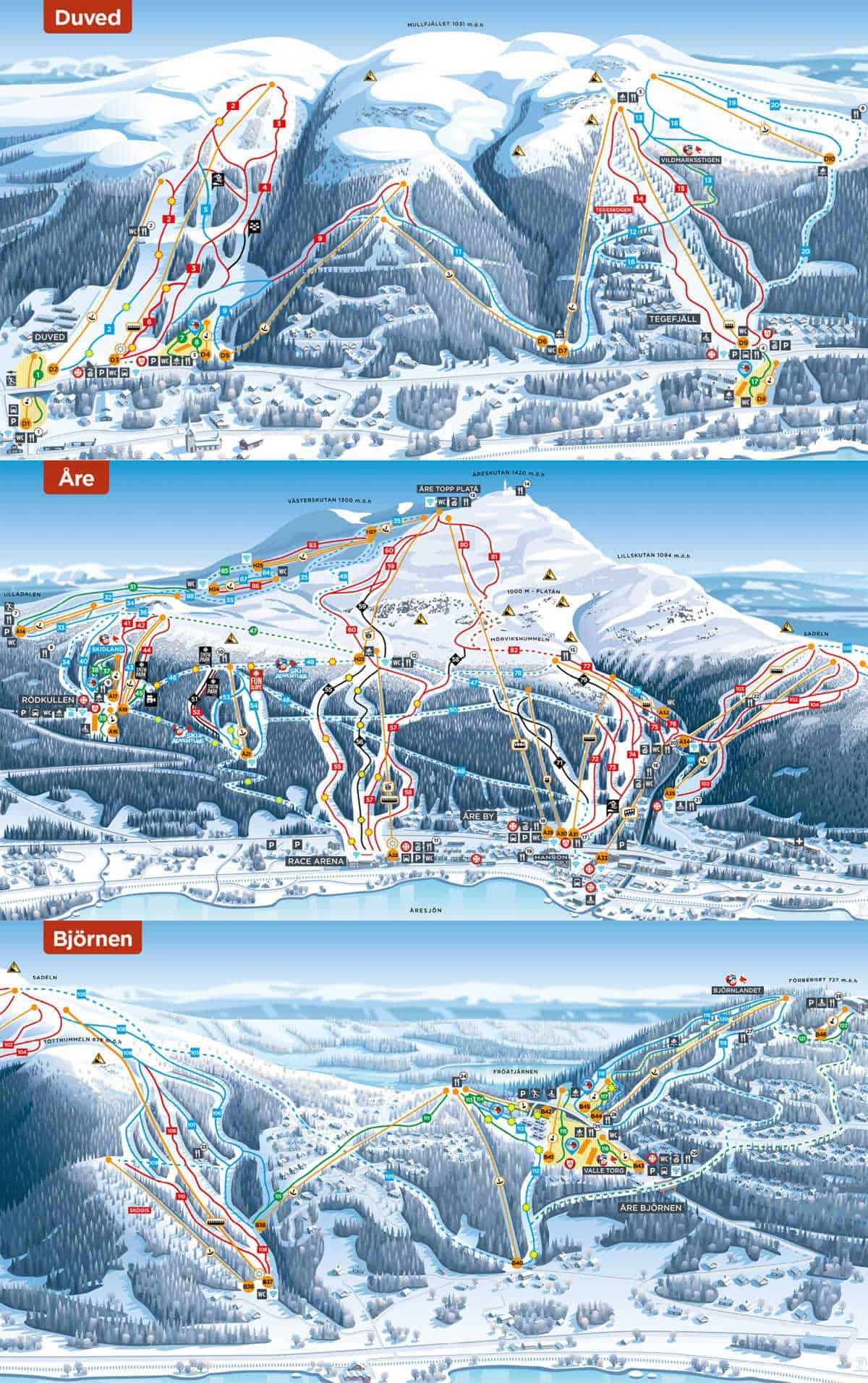 Sverige Åre Pistekort
