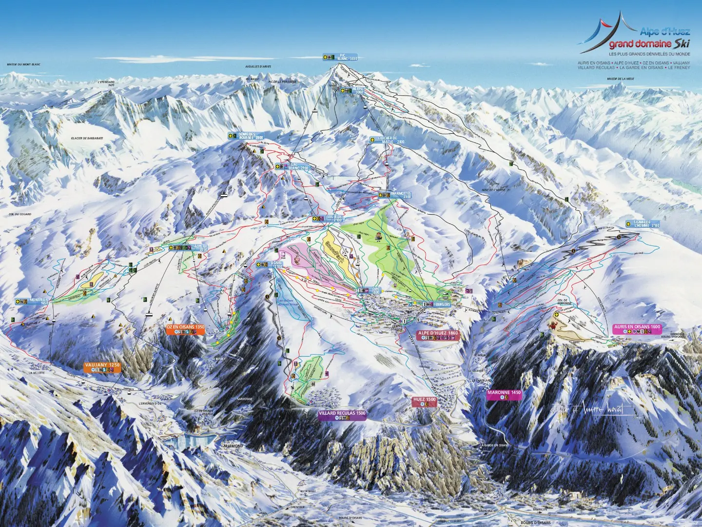 Alpe Huez Grand Domaine Pistekort