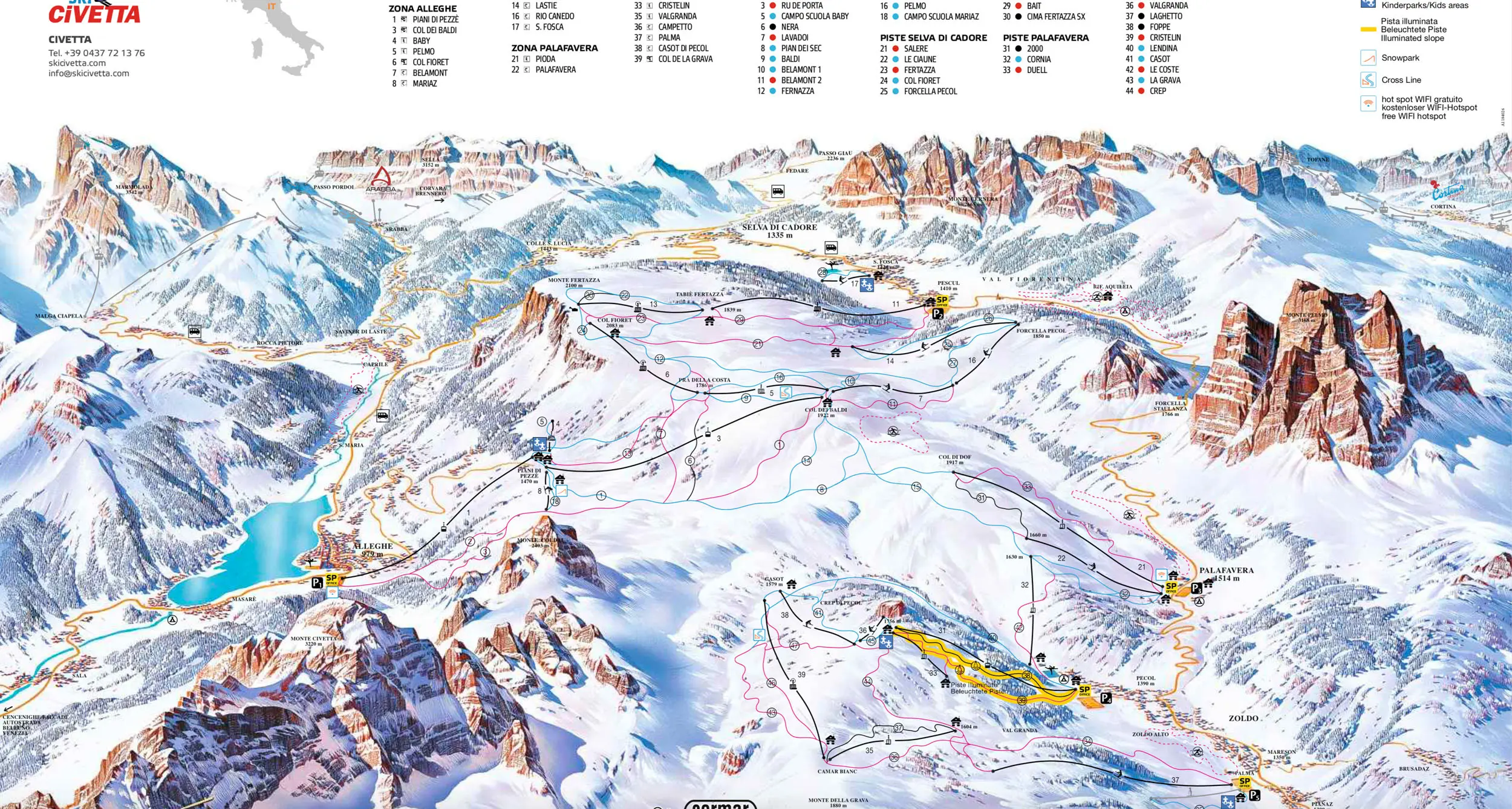 Civeatta ski map