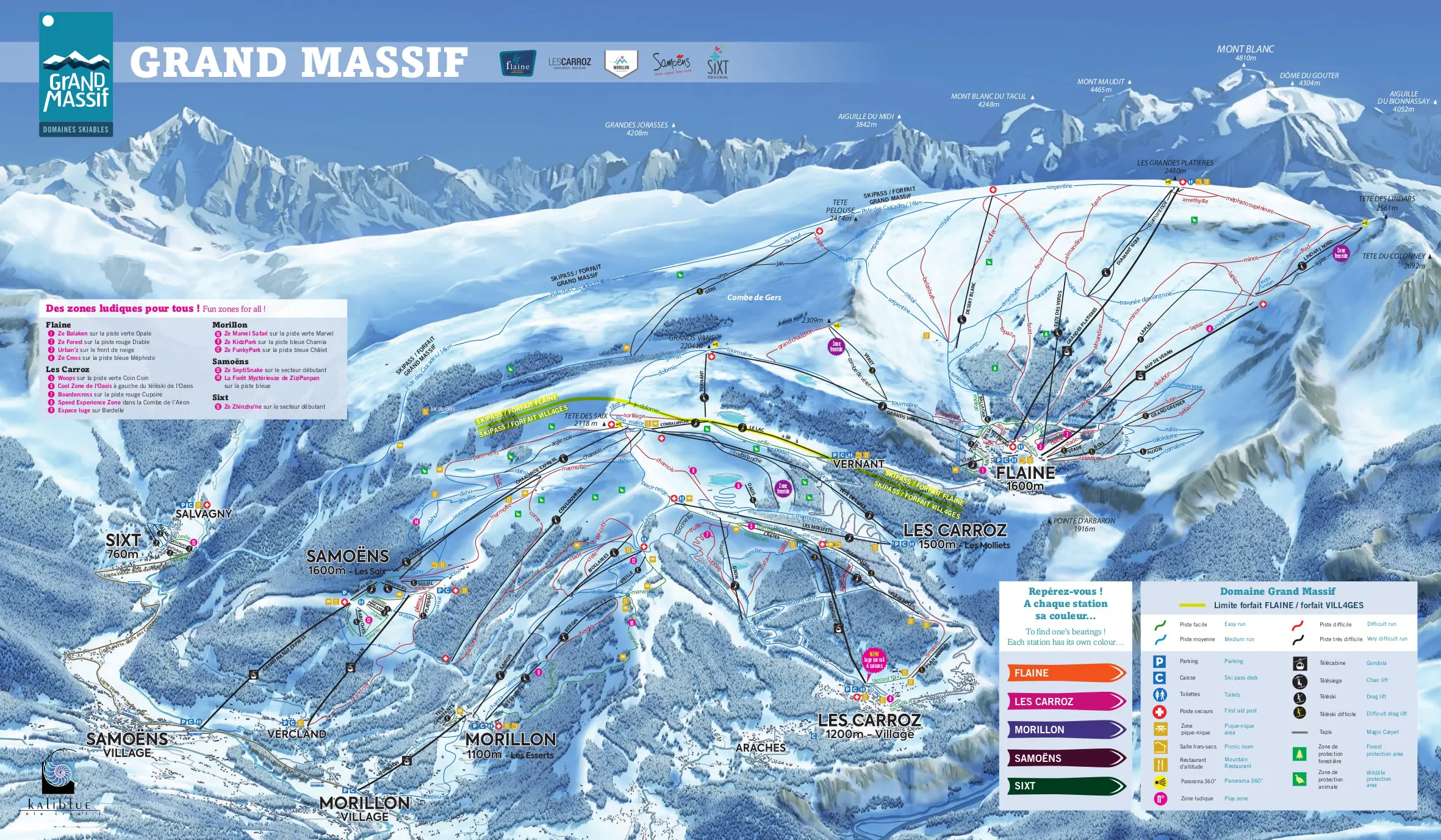 Le Grand Massif Pistekort