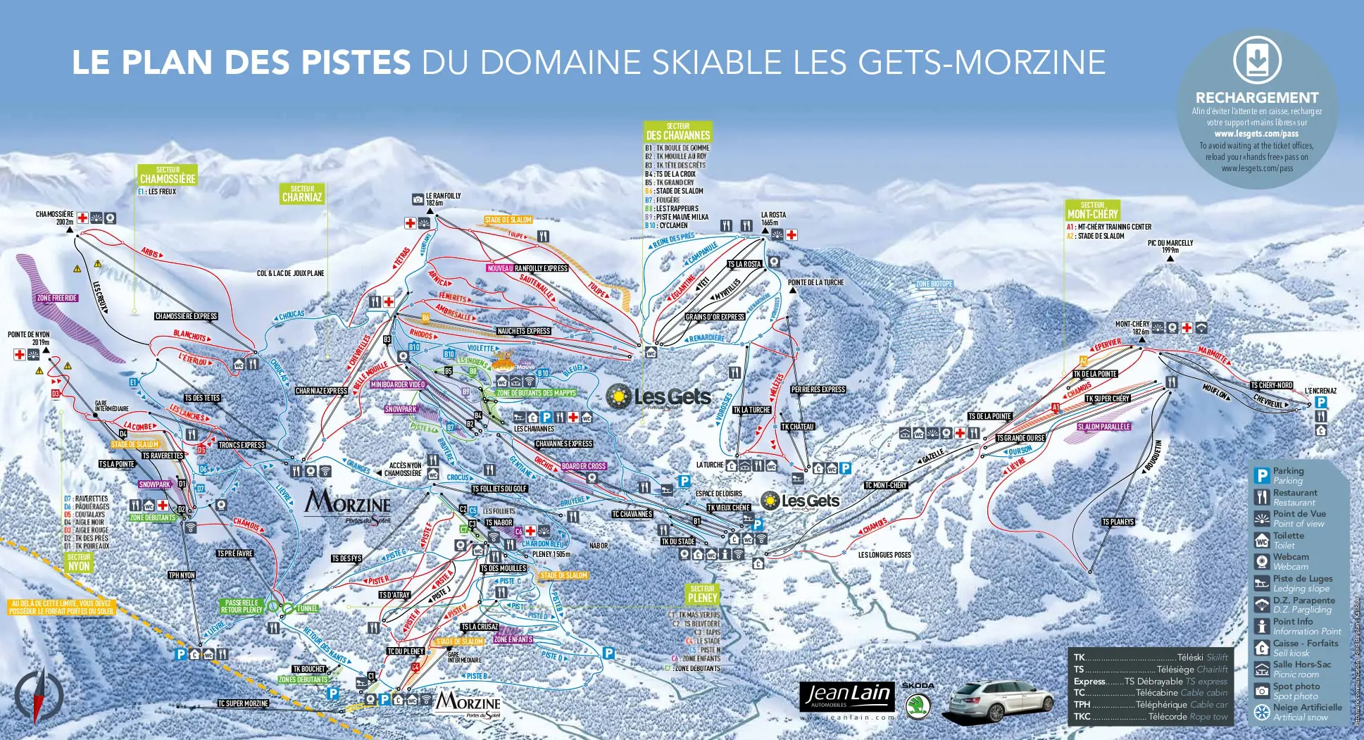 Frankrig - Les Gets Morzine Pistekort