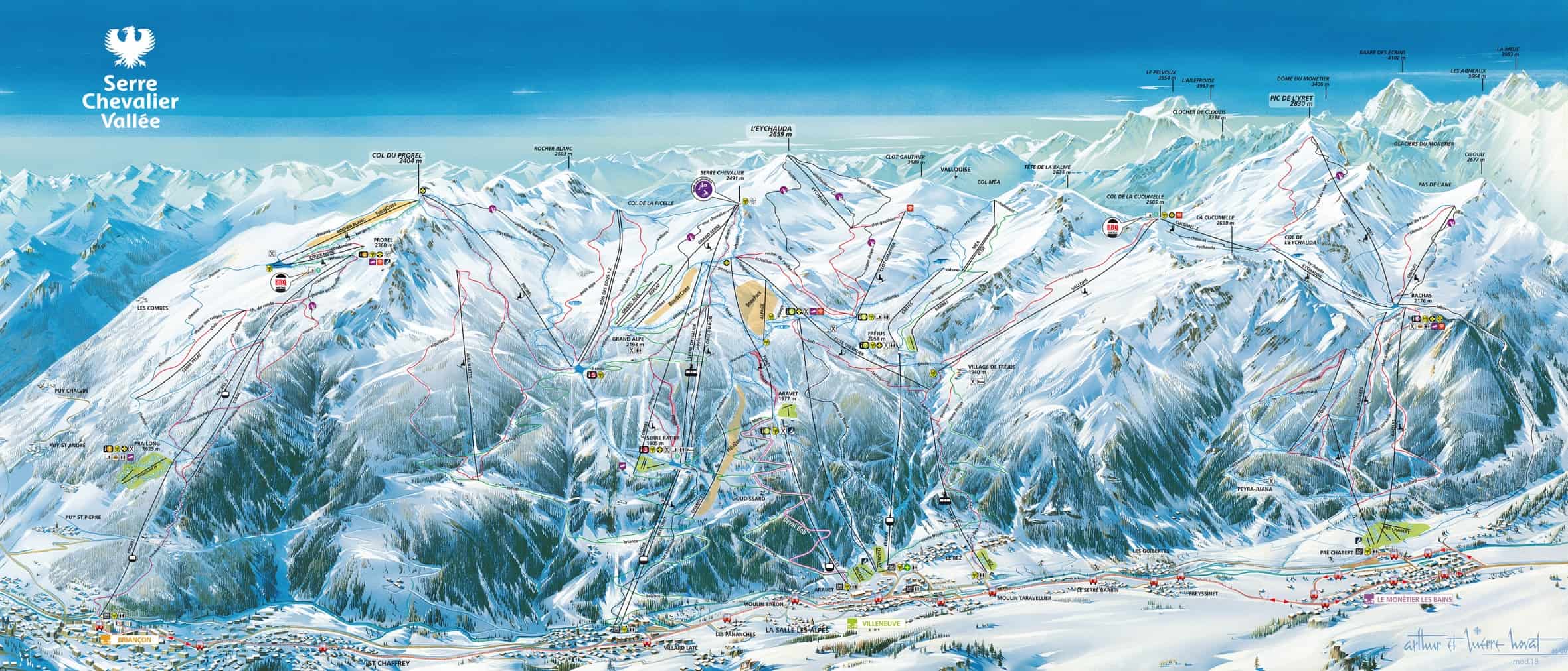 Frankrig - Serre Chevalier Pistekort