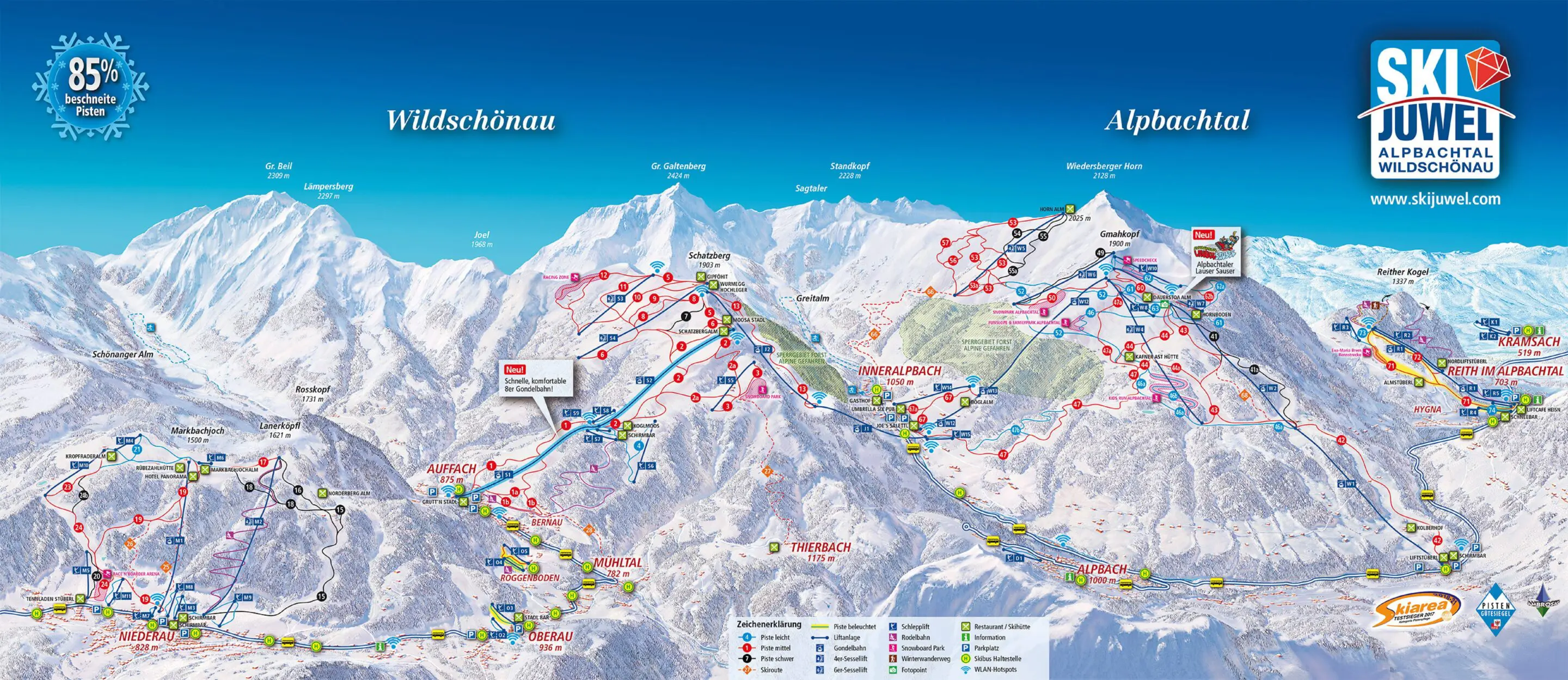 Østrig SkiJuwel Alpbachtal Wildschoenau PisteMap 2018 1 scaled