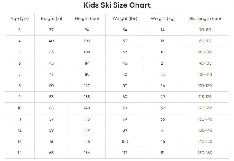 Størrelses guide til børn