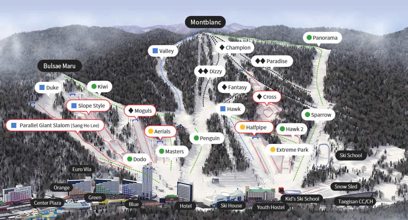 Pyeongchang Piste Map Pyeongchang Pistekort JPG